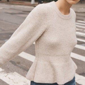 Madewell Peplum Pullover Sweater Size S